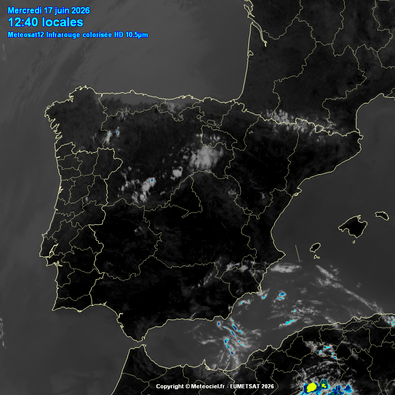 Animación imágenes satélite Meteosat. Tormentas de verano