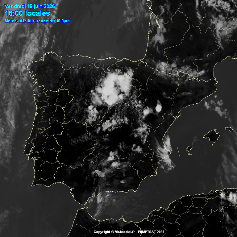 Animación imágenes satélite Meteosat. Tormentas de verano