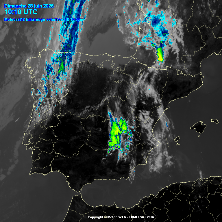 Animación imágenes satélite Meteosat. Tormentas