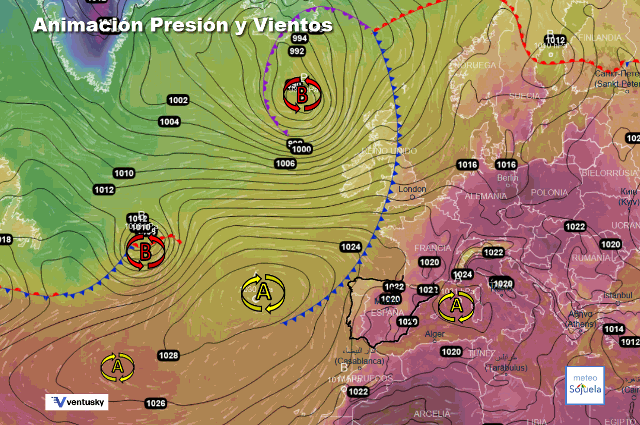 Animación presión y viento Frente en puertas