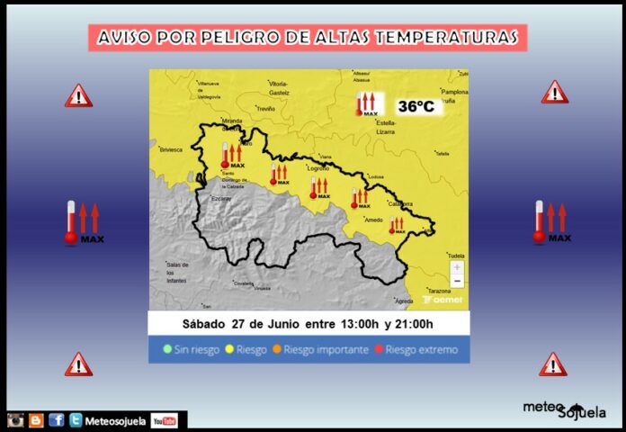 Aviso Amarillo por Altas Temperaturas AEMET 27