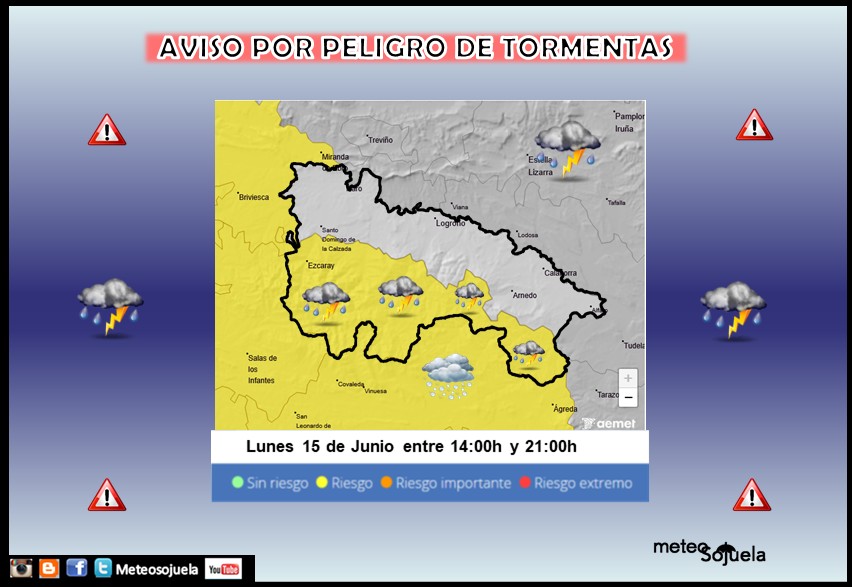 Aviso Amarillo por Tormentas en la Ibérica