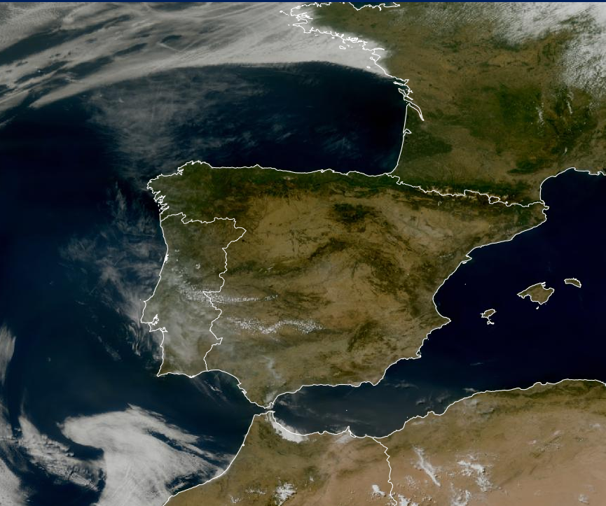 Imagen de satélite. Cielos despejados