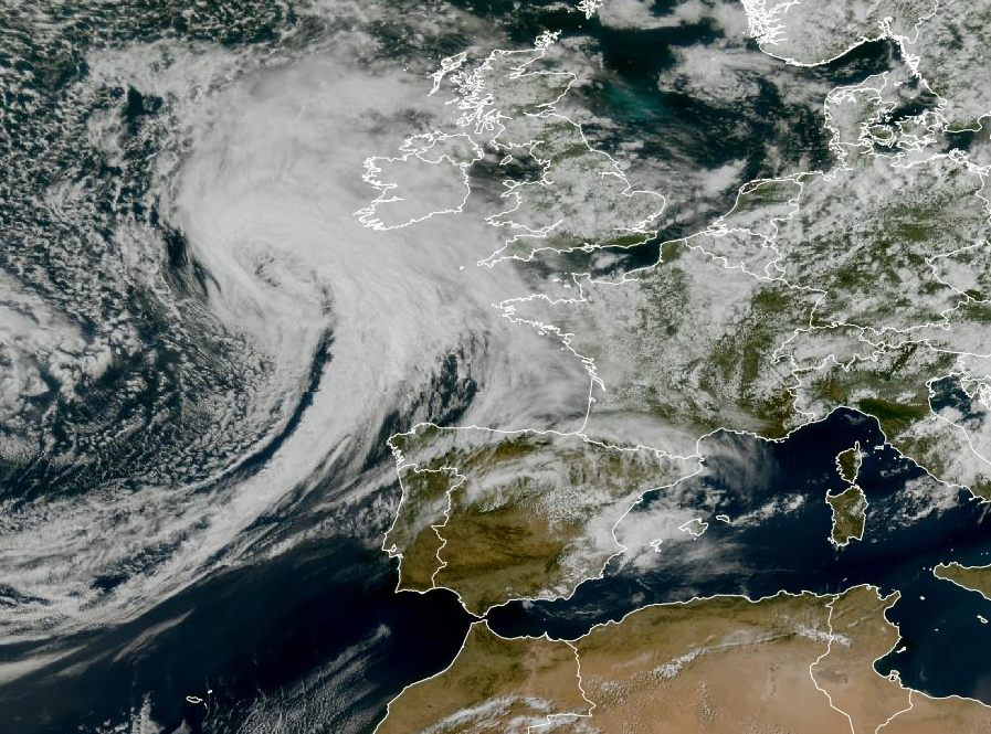 Imagen de satélite. Frentes en frontolisis