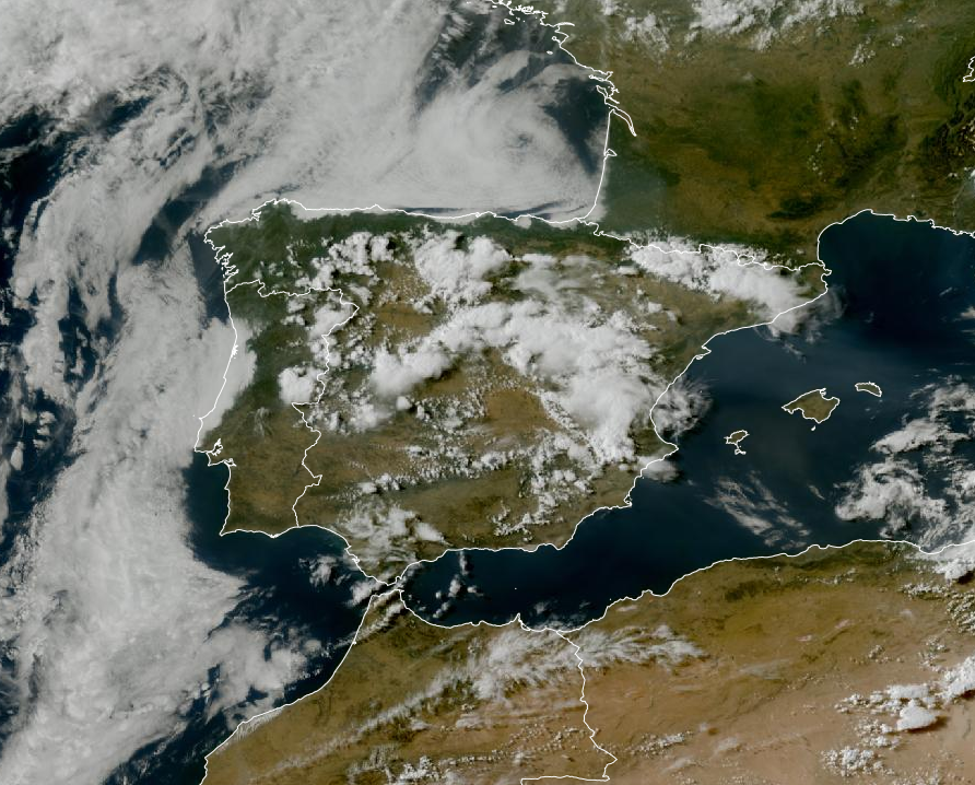 Imagen de satélite. Tormentas de verano