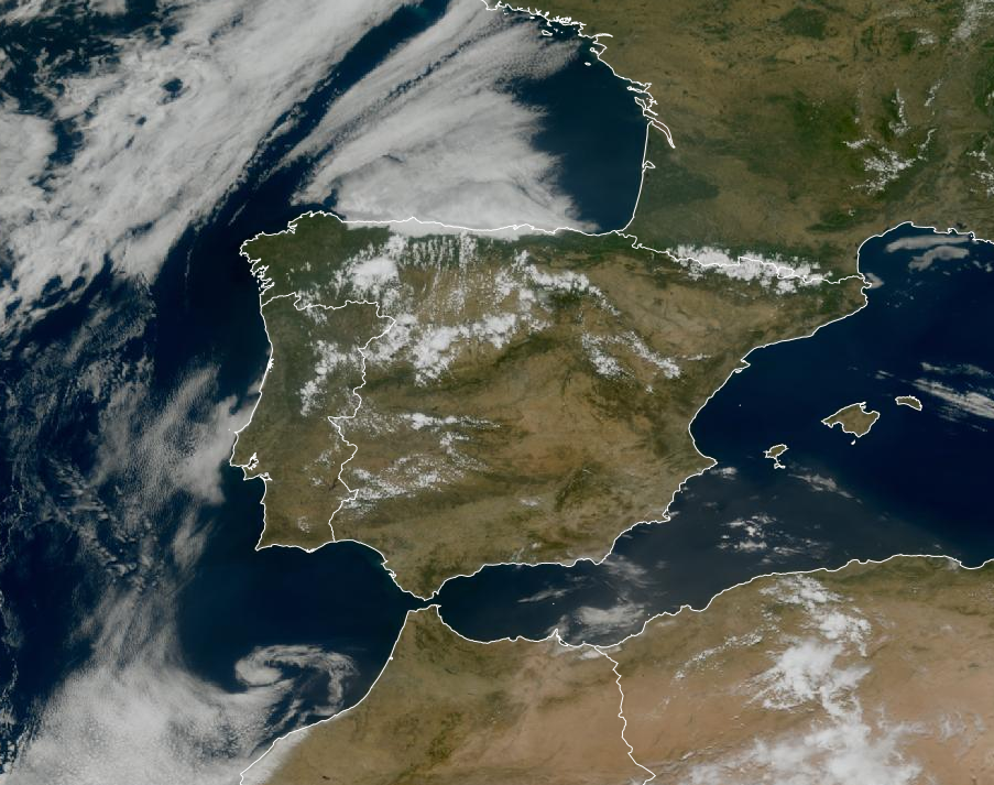Imagen de satélite. Tormentas en los sistemas montañosos
