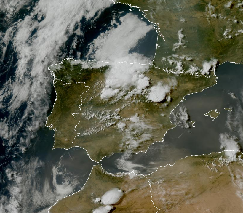 Imagen de satélite. Tormentas en los sistemas montañosos