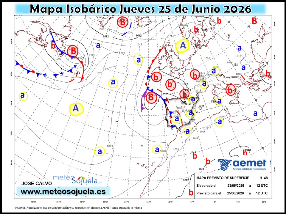 Mapa Isobárico La Rioja. Meteosojuela
