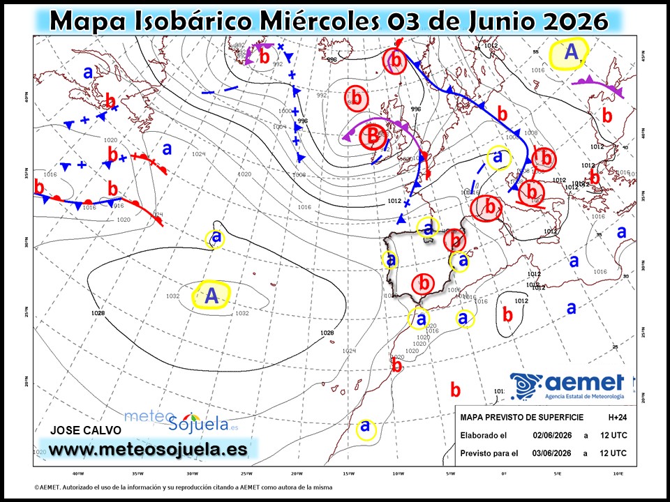 Mapa Isobárico La Rioja. Meteosojuela