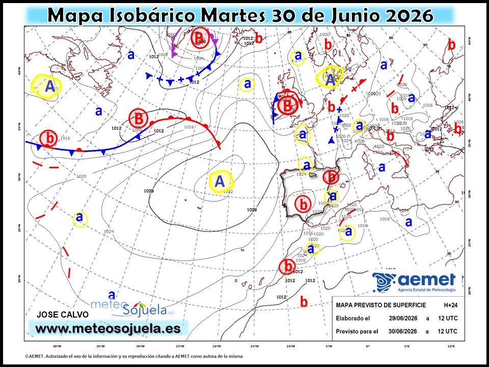 Mapa Isobárico La Rioja. Meteosojuela