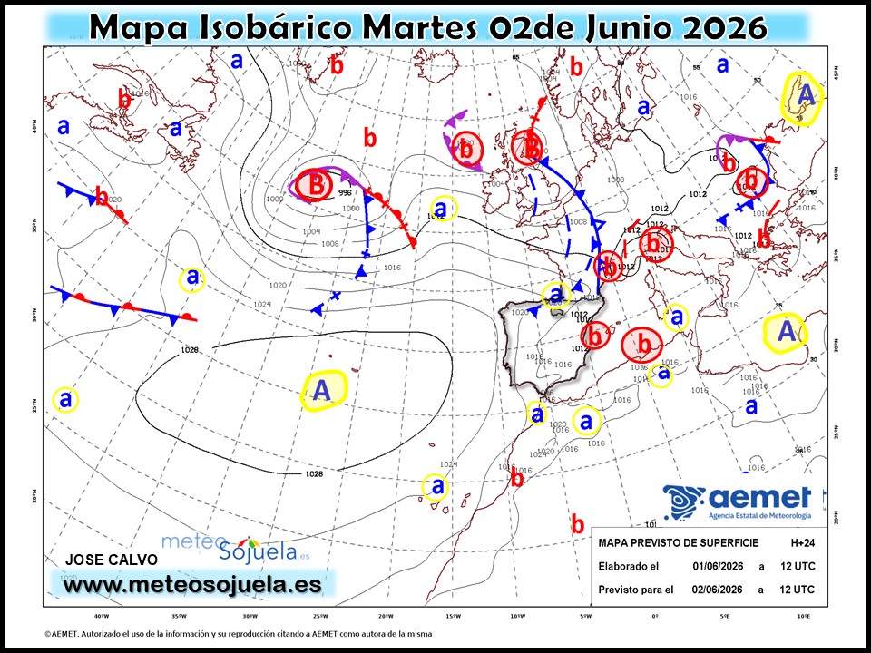 Mapa Isobárico La Rioja. Meteosojuela