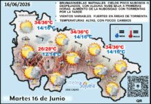 El tiempo de hoy en La Rioja. 16/06/2026. Repetimos, calor y tormentas Mapa del tiempo en La Rioja. Meteosojuela