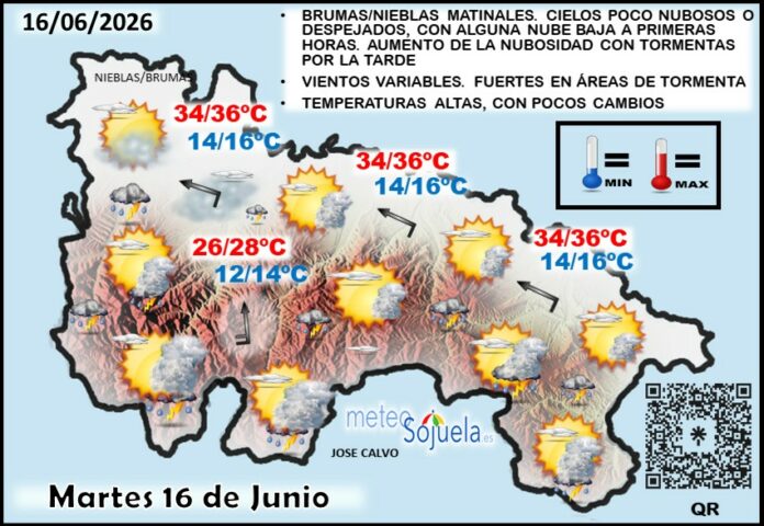 Mapa del tiempo en La Rioja. Meteosojuela