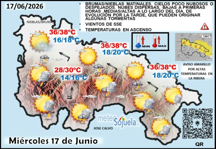 Mapa del tiempo en La Rioja. Meteosojuela