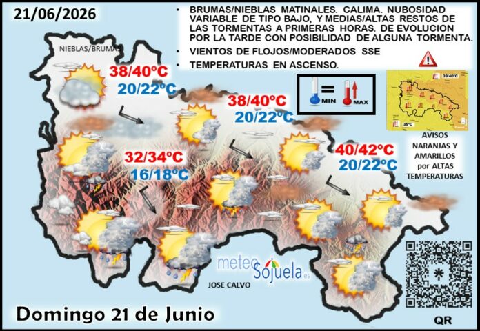 Mapa del tiempo en La Rioja. Meteosojuela