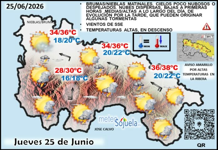 Mapa del tiempo en La Rioja. Meteosojuela
