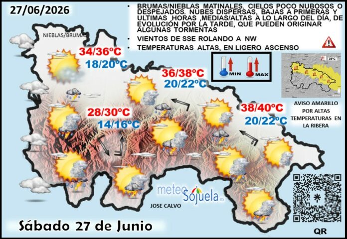 Mapa del tiempo en La Rioja. Meteosojuela