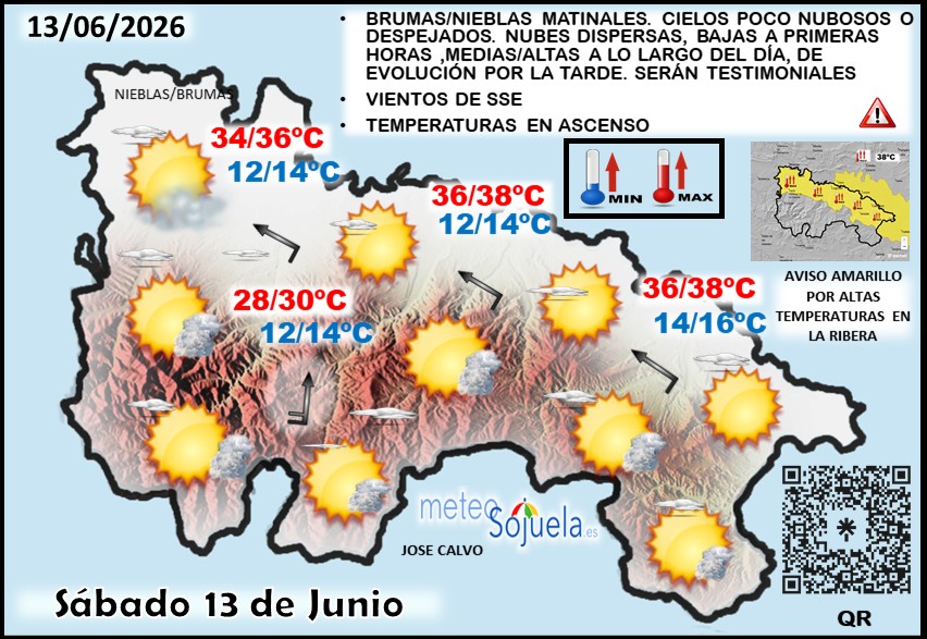 Mapa del tiempo en La Rioja. Meteosojuela
