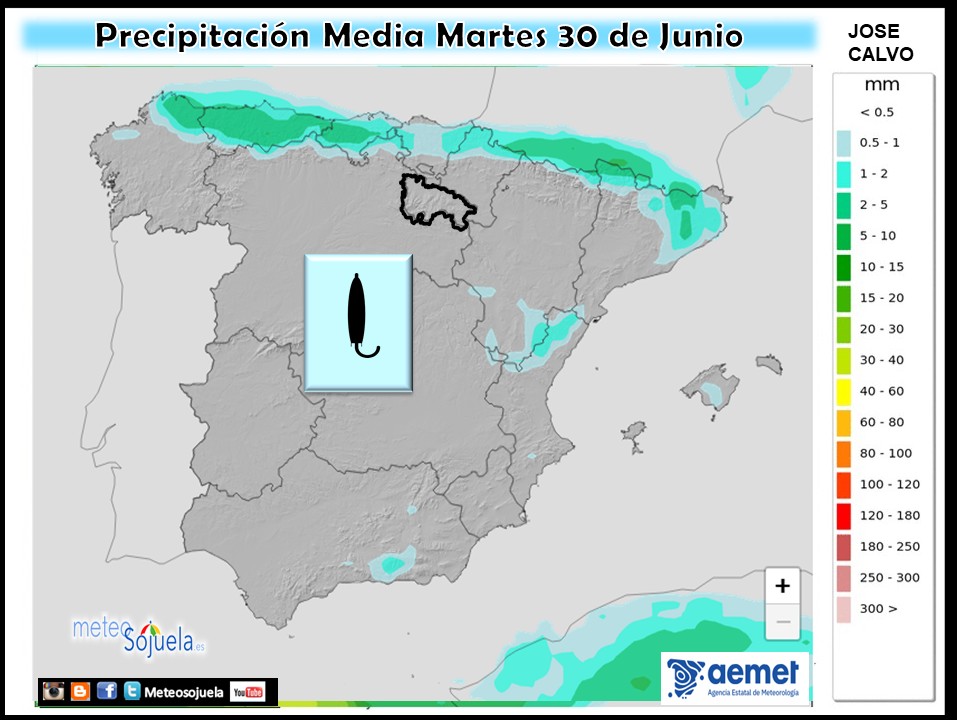 Precipitación Media según AEMET