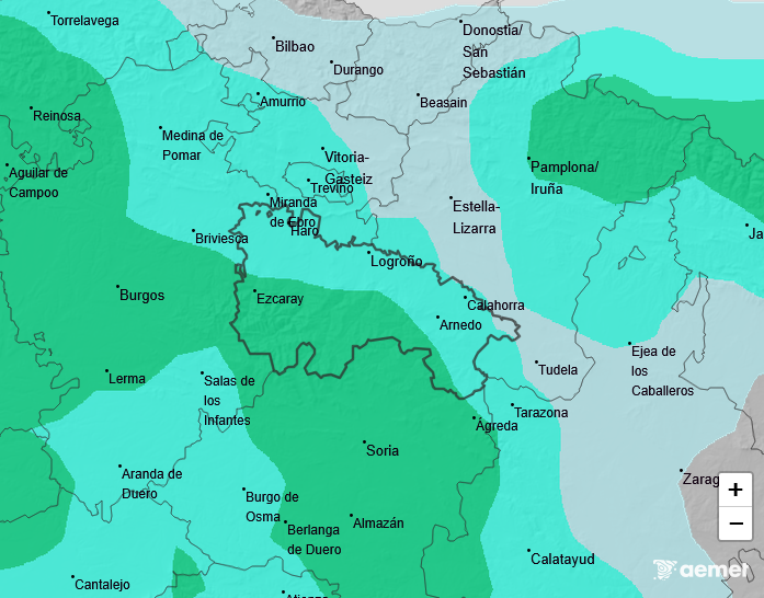 Precipitación Media según AEMET 20