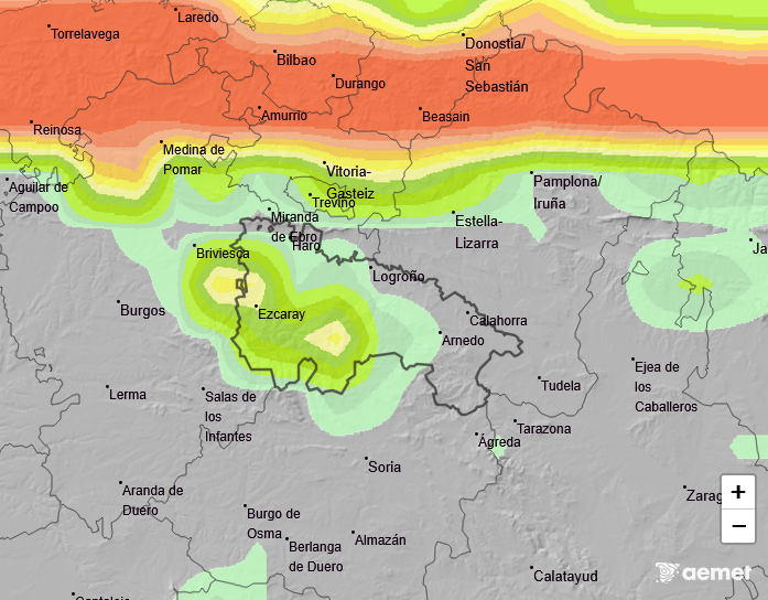 Probabilidad de precipitación según AEMET 05