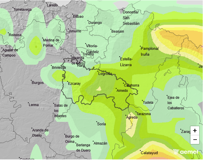 Probabilidad de precipitación según AEMET 06