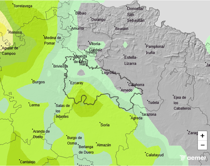 Probabilidad de precipitación según AEMET 21