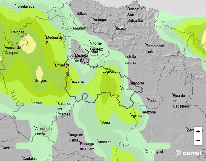 Probabilidad de precipitación según AEMET 22