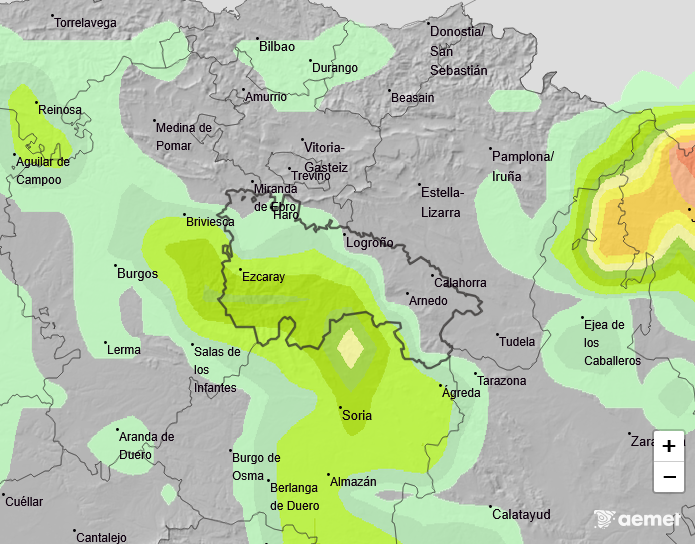 Probabilidad de precipitación según AEMET 23