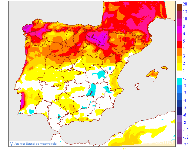 Variación de temperaturas máximas AEMET Meteosojuela 12