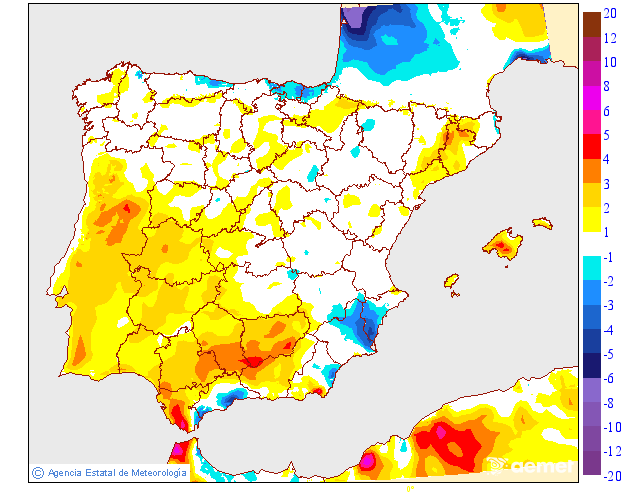 Variación de temperaturas máximas AEMET Meteosojuela 16