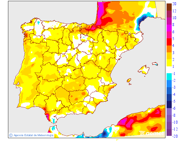 Variación de temperaturas máximas AEMET Meteosojuela 17