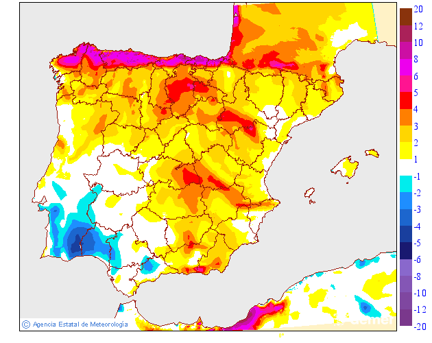 Variación de temperaturas máximas AEMET Meteosojuela 21