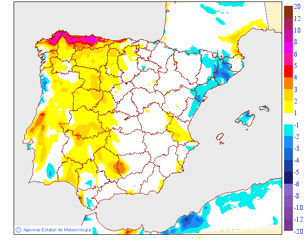 Variación de temperaturas máximas AEMET Meteosojuela 23