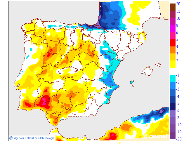 Variación de temperaturas máximas AEMET Meteosojuela 26