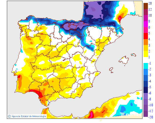 Variación de temperaturas máximas AEMET Meteosojuela 28