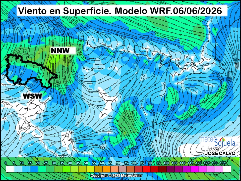 Viento en Superficie Modelo WRF Meteosojuela.