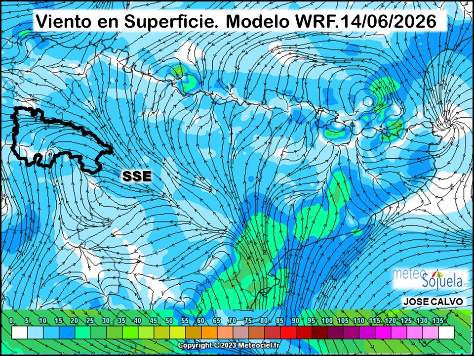 Viento en Superficie Modelo WRF Meteosojuela.