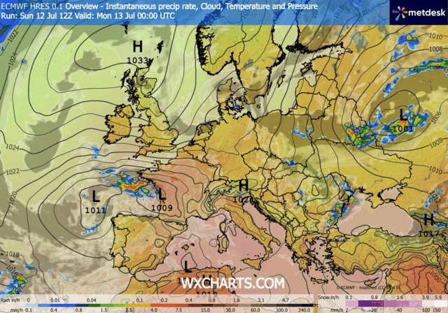 Animación Modelos de Centros de presión y borrascas GFS Europa. Meteosojuela La Rioja