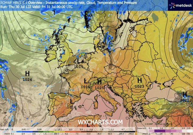 Animación Modelos de Centros de presión y borrascas GFS Europa. Meteosojuela La Rioja