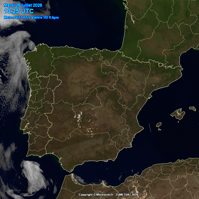 Animación imágenes satélite Meteosat. Cielos despejados