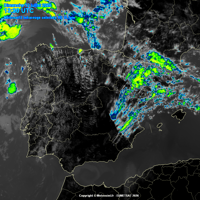 Animación imágenes satélite Meteosat. Tormentas