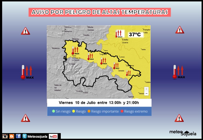 Aviso Amarillo por Altas Temperaturas AEMET 10