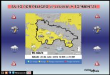 Aviso Amarillo por Lluvias y Tormentas en la Ibérica. Sábado 25 de Julio Aviso Amarillo por Lluvias y Tormentas en la Ibérica