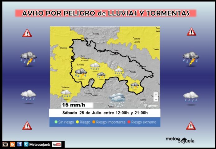 Aviso Amarillo por Lluvias y Tormentas en la Ibérica Aviso Amarillo por Lluvias y Tormentas en la Ibérica