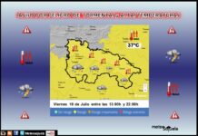 Avisos Amarillos por Tormentas y Altas Temperaturas 10, 11 y 12 de Julio Aviso Amarillo por Tormentas y Altas Temperaturas AEMET 10