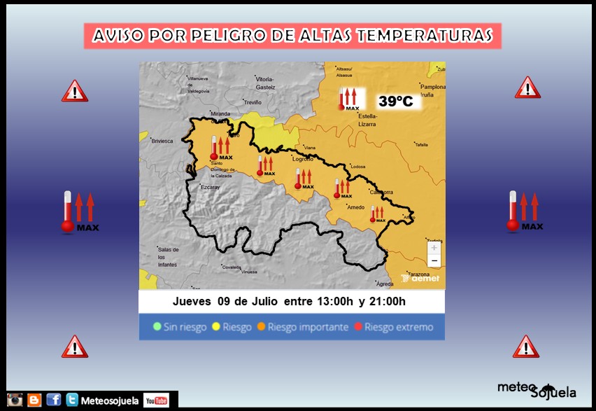 Aviso Naranja por Altas Temperaturas AEMET 09