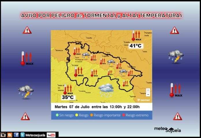 Avisos Naranjas y Amarillos por Tormentas y Altas Temperaturas AEMET 07 Avisos Naranjas y Amarillos por Tormentas y Altas Temperaturas AEMET 07
