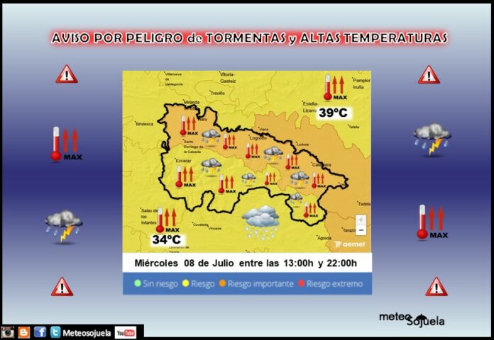 Avisos Naranjas y Amarillos por Tormentas y Altas Temperaturas AEMET 08 Avisos Naranjas y Amarillos por Tormentas y Altas Temperaturas AEMET 08