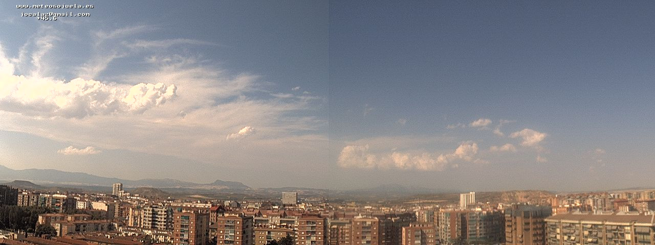 Imagen WEBCAM Logroño Intervalos de nubes medias y altas, y de evolución